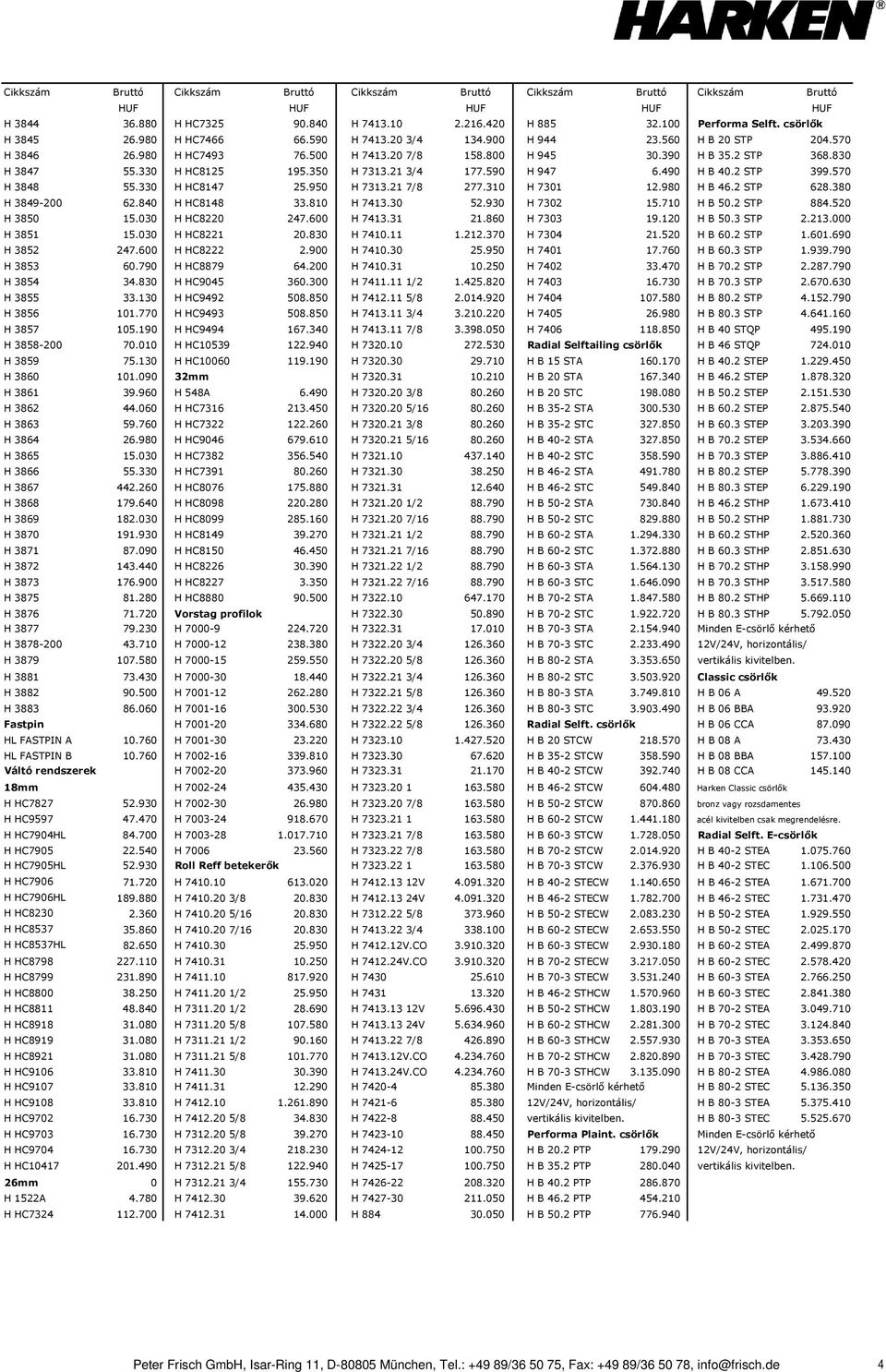 590 H 947 6.490 H B 40.2 STP 399.570 H 3848 55.330 H HC8147 25.950 H 7313.21 7/8 277.310 H 7301 12.980 H B 46.2 STP 628.380 H 3849-200 62.840 H HC8148 33.810 H 7413.30 52.930 H 7302 15.710 H B 50.