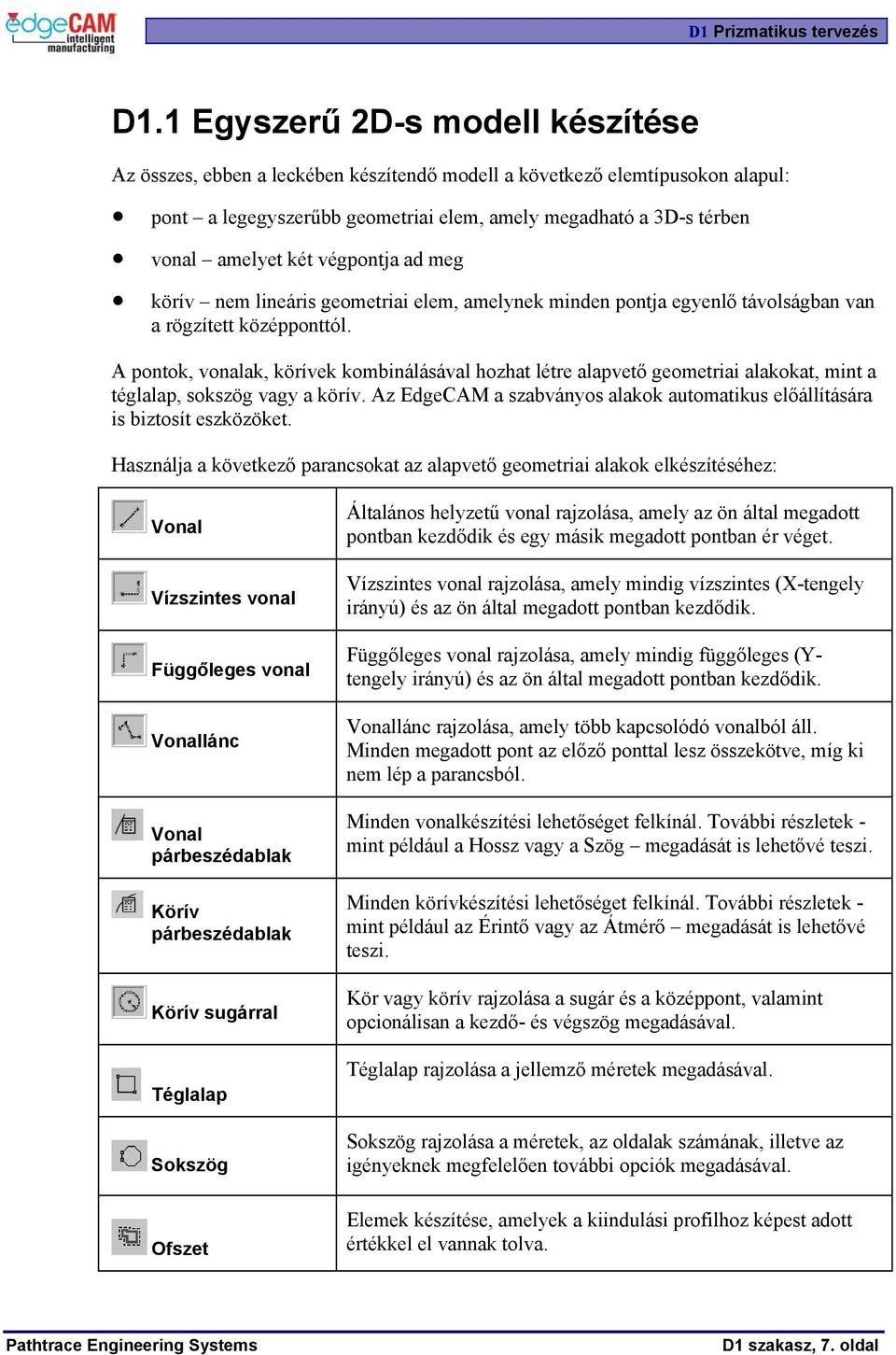 A pontok, vonalak, körívek kombinálásával hozhat létre alapvető geometriai alakokat, mint a téglalap, sokszög vagy a körív.