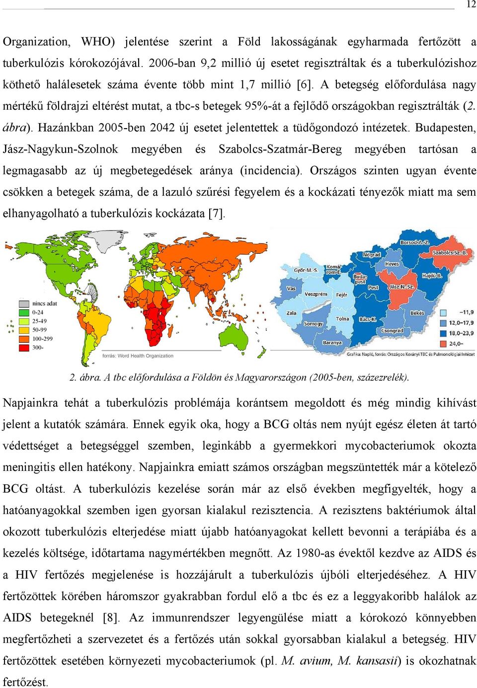 A betegség előfordulása nagy mértékű földrajzi eltérést mutat, a tbc-s betegek 95%-át a fejlődő országokban regisztrálták (2. ábra).
