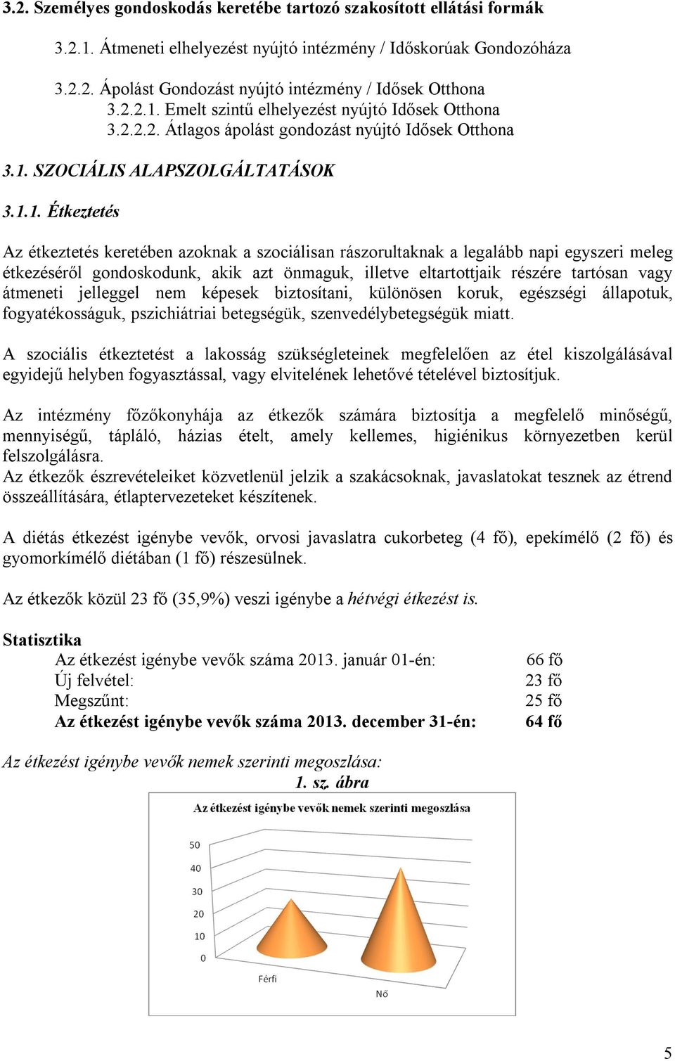 Emelt szintű elhelyezést nyújtó Idősek Otthona 3.2.2.2. Átlagos ápolást gondozást nyújtó Idősek Otthona 3.1.