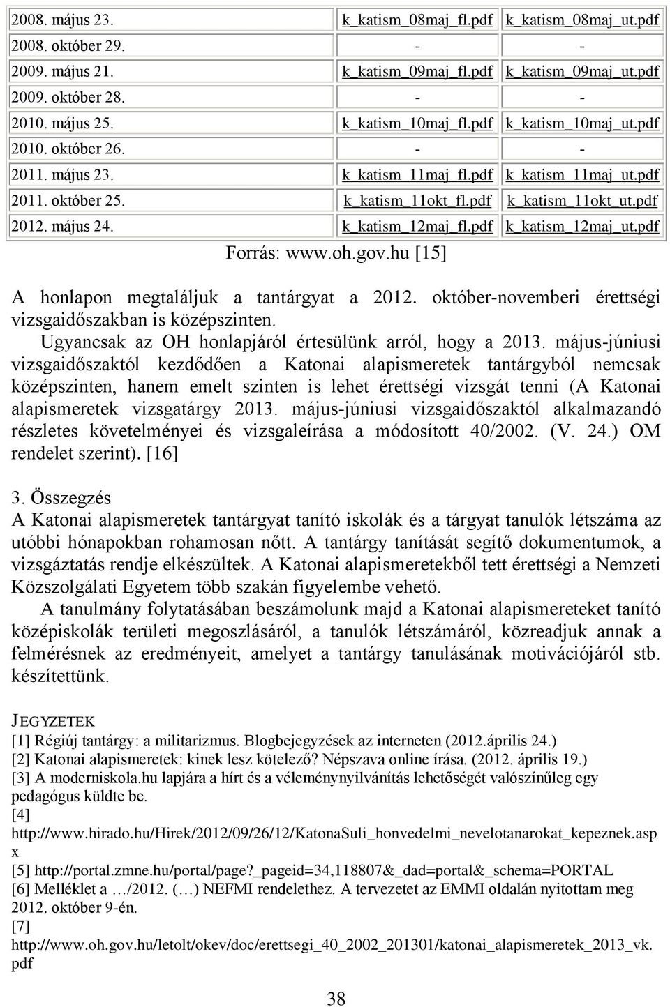 k_katism_12maj_fl.pdf k_katism_12maj_ut.pdf Forrás: www.oh.gov.hu [15] A honlapon megtaláljuk a tantárgyat a 2012. október-novemberi érettségi vizsgaidőszakban is középszinten.