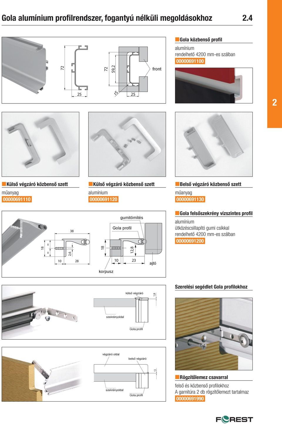 szett műanyag 00000690 alumínium 00000690 műanyag 000006930 = 38 gumitömítés Gola profil Gola felsőszekrény vízszintes profil alumínium ütközéscsillapító gumi csíkkal rendelhető