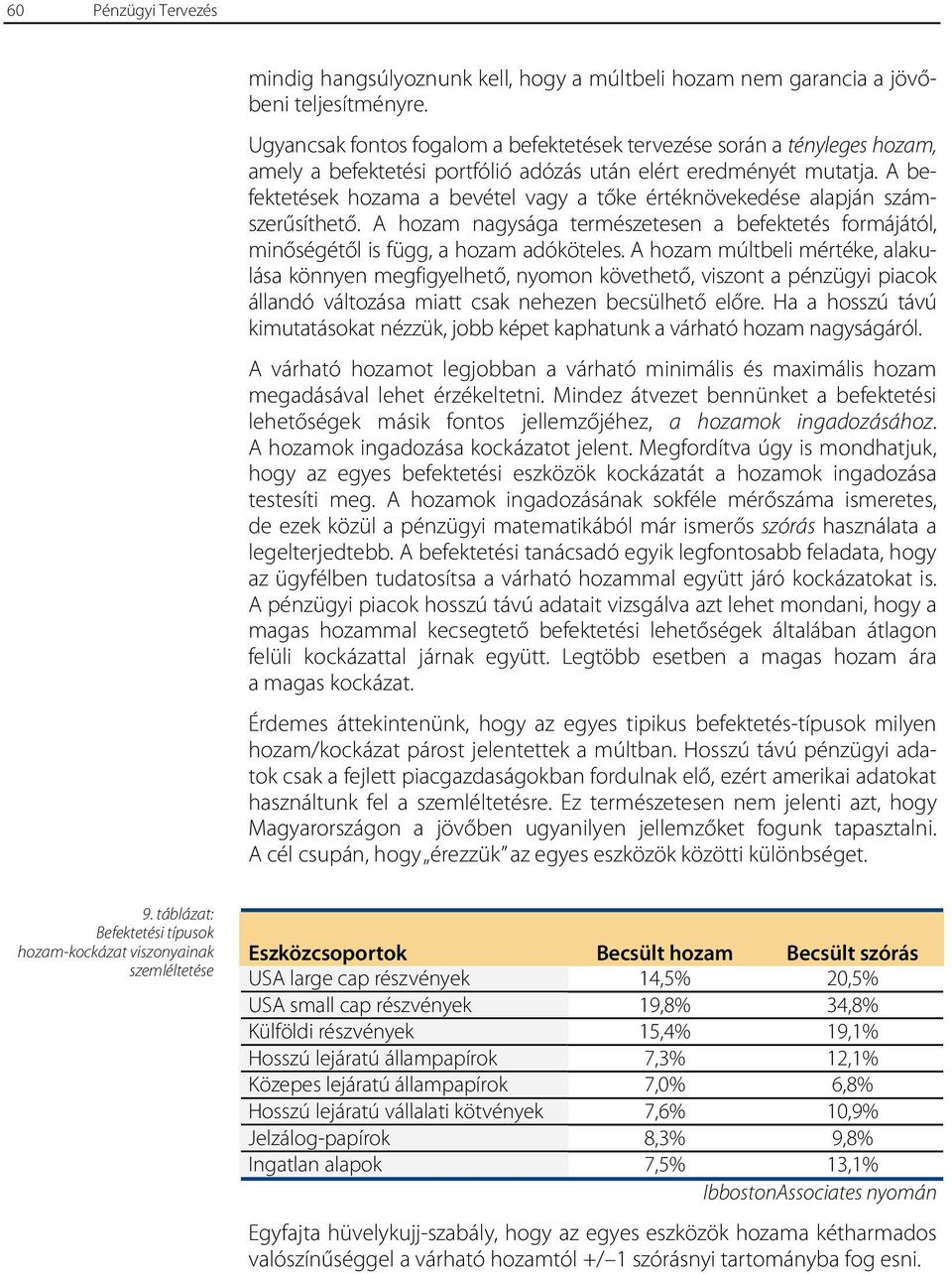 A befektetések hozama a bevétel vagy a tőke értéknövekedése alapján számszerűsíthető. A hozam nagysága természetesen a befektetés formájától, minőségétől is függ, a hozam adóköteles.