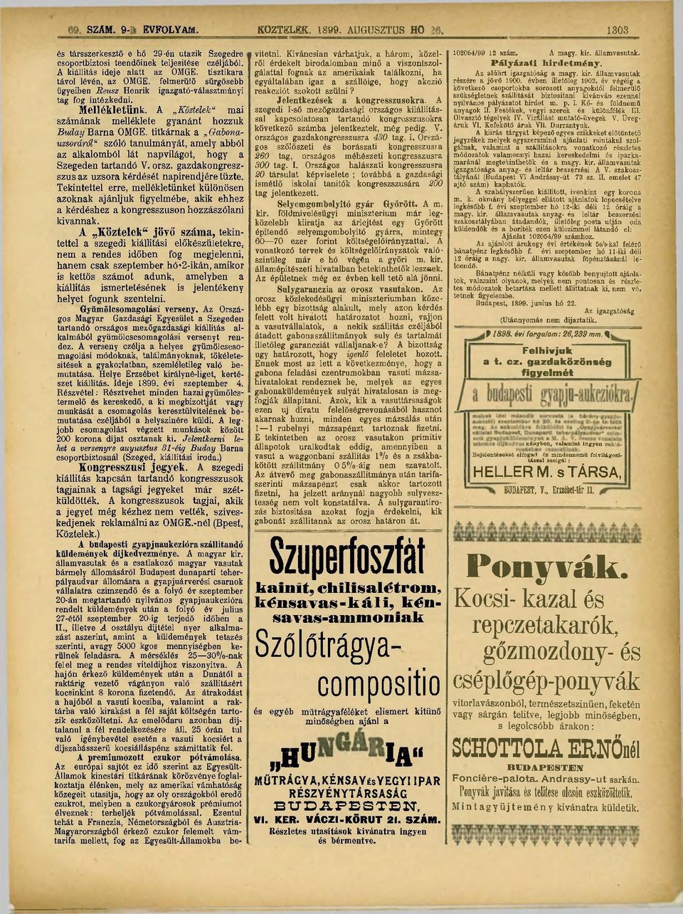 titkárnak a Gabonauzsoráról" szóló tanulmányát, amely abból az alkalomból lát napvilágot, hogy a Szegeden tartandó V. orsz. gazdakongreszszusaz uzsora kérdését napirendjére tűzte.