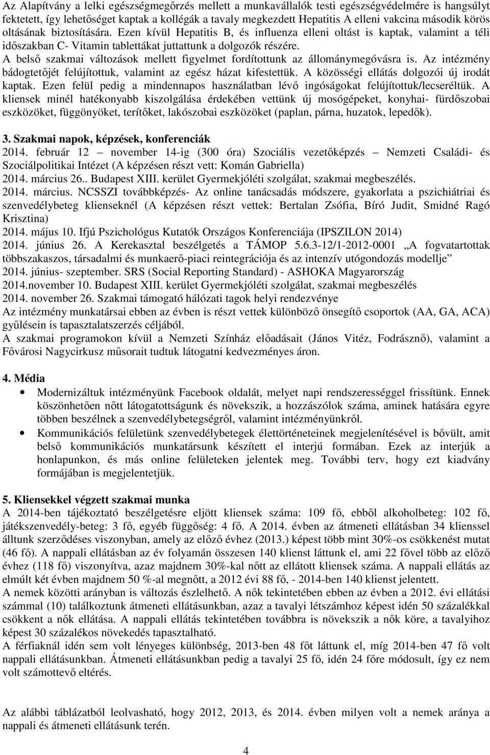 A belső szakmai változások mellett figyelmet fordítottunk az állománymegóvásra is. Az intézmény bádogtetőjét felújítottuk, valamint az egész házat kifestettük.