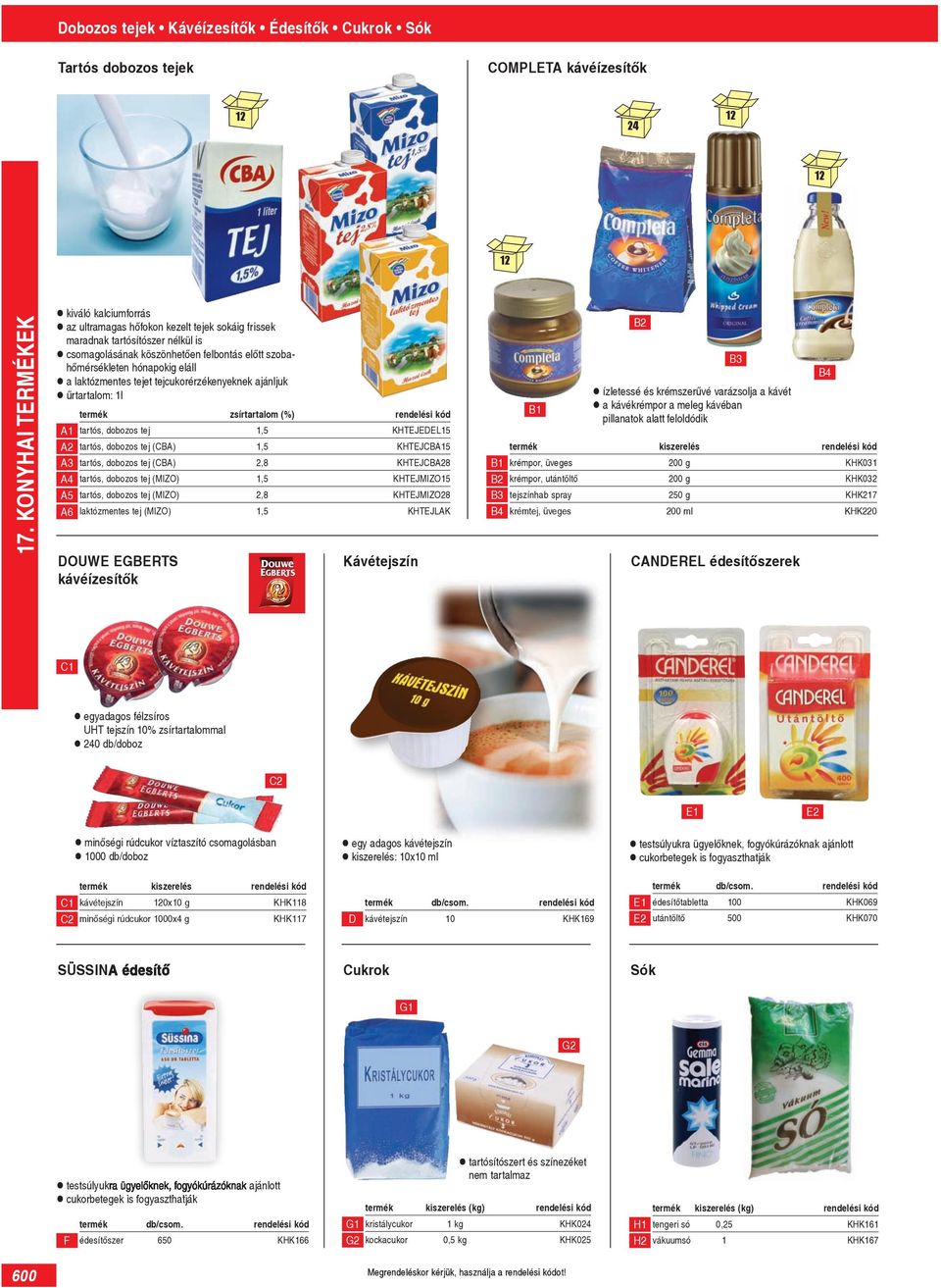 KHTEJEDEL15 tartós, dobozos tej (CBA) 1,5 KHTEJCB5 tartós, dobozos tej (CBA) 2,8 KHTEJCB8 tartós, dobozos tej (MIZO) 1,5 KHTEJMIZO15 tartós, dobozos tej (MIZO) 2,8 KHTEJMIZO28 laktózmentes tej (MIZO)