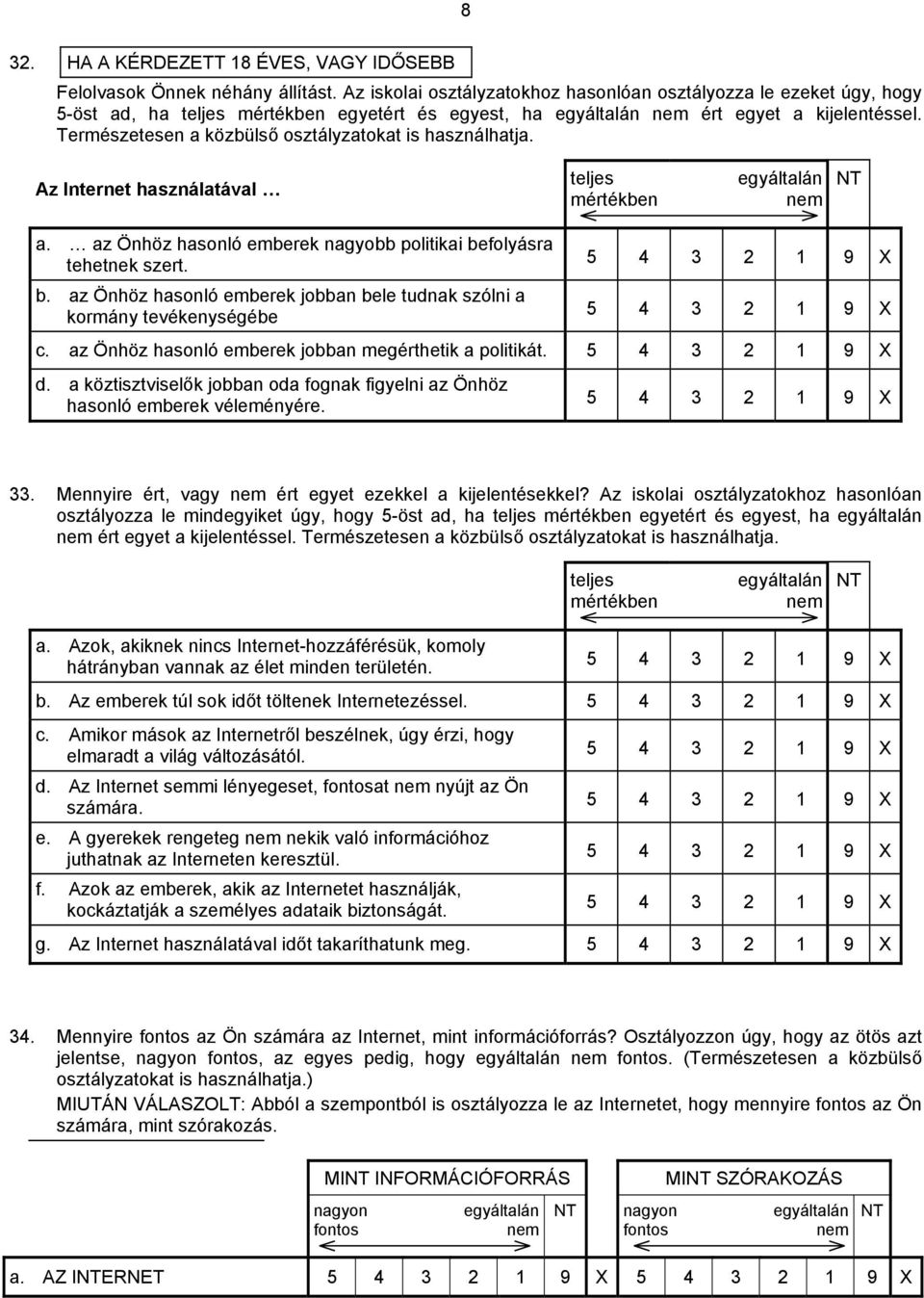 Természetesen a közbülső osztályzatokat is használhatja. Az Internet használatával teljes mértékben NT a. az Önhöz hasonló emberek nagyobb politikai be