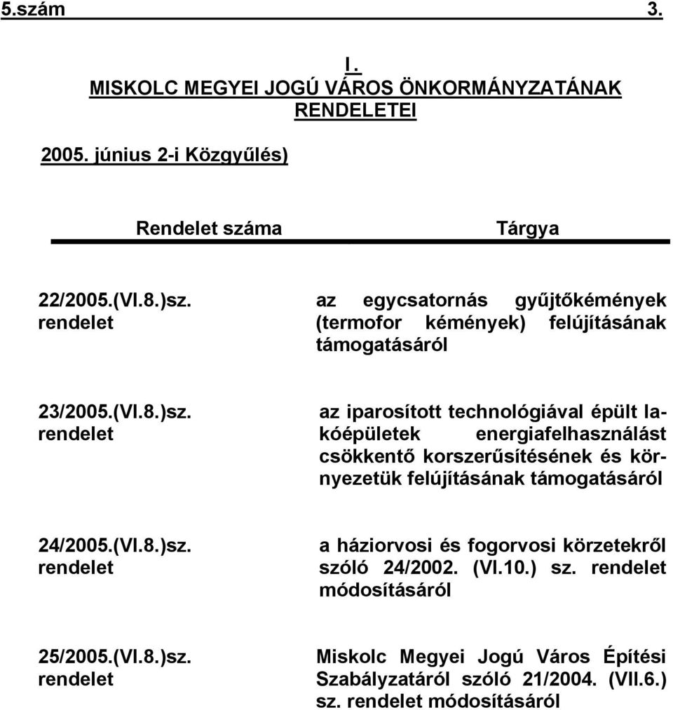 rendelet az iparosított technológiával épült lakóépületek energiafelhasználást csökkentő korszerűsítésének és környezetük felújításának támogatásáról 24/2005.