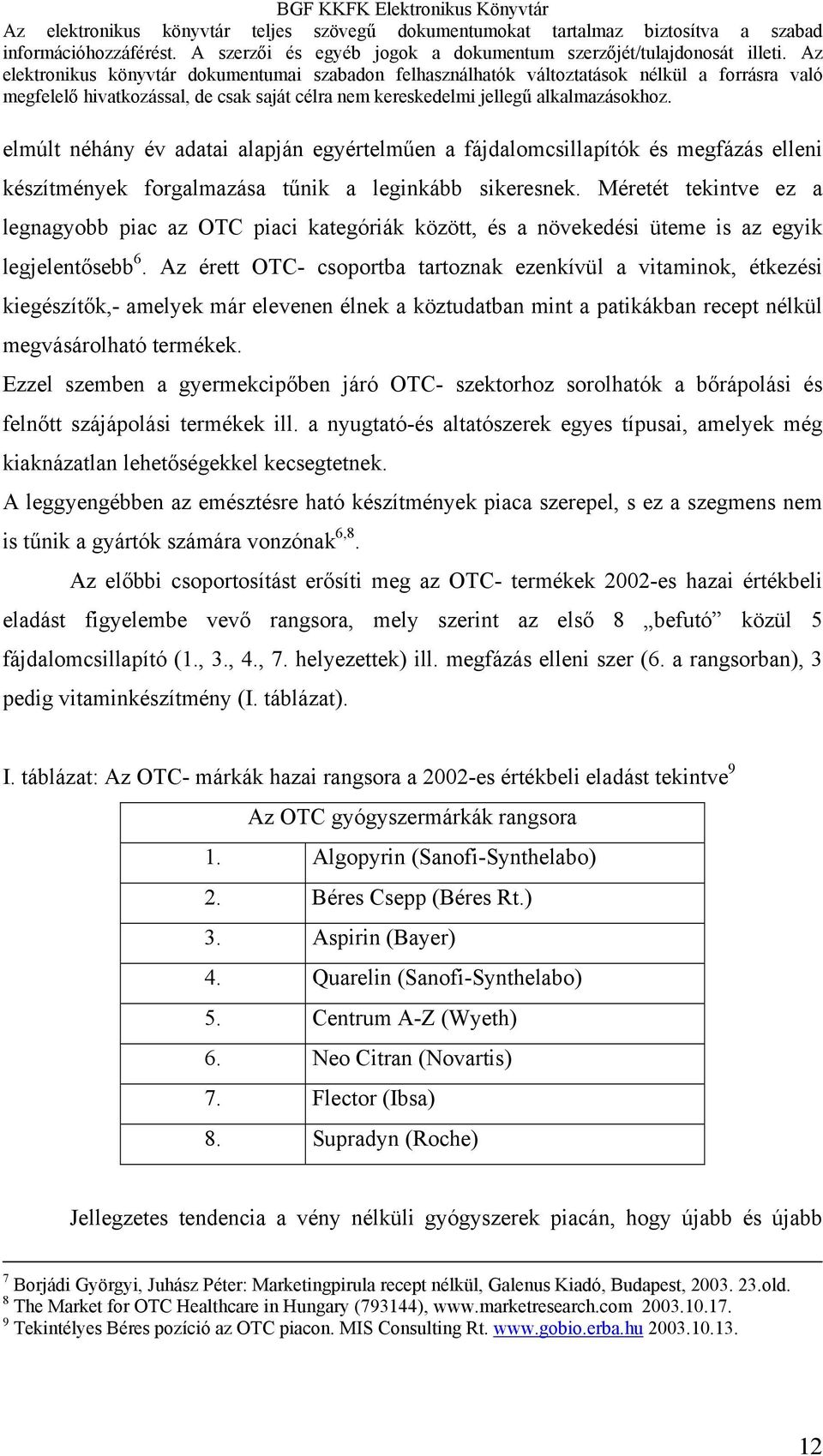 Az érett OTC- csoportba tartoznak ezenkívül a vitaminok, étkezési kiegészítők,- amelyek már elevenen élnek a köztudatban mint a patikákban recept nélkül megvásárolható termékek.