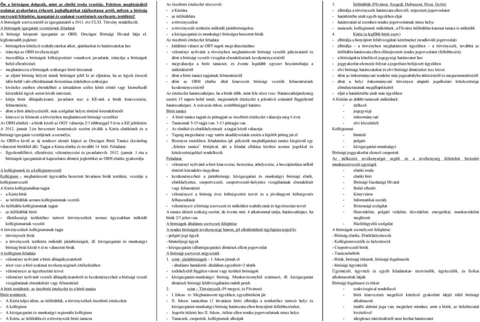 A bíróságok szervezetéről és igazgatásáról a 2011. évi CLXI. Törvény rendelkezik.