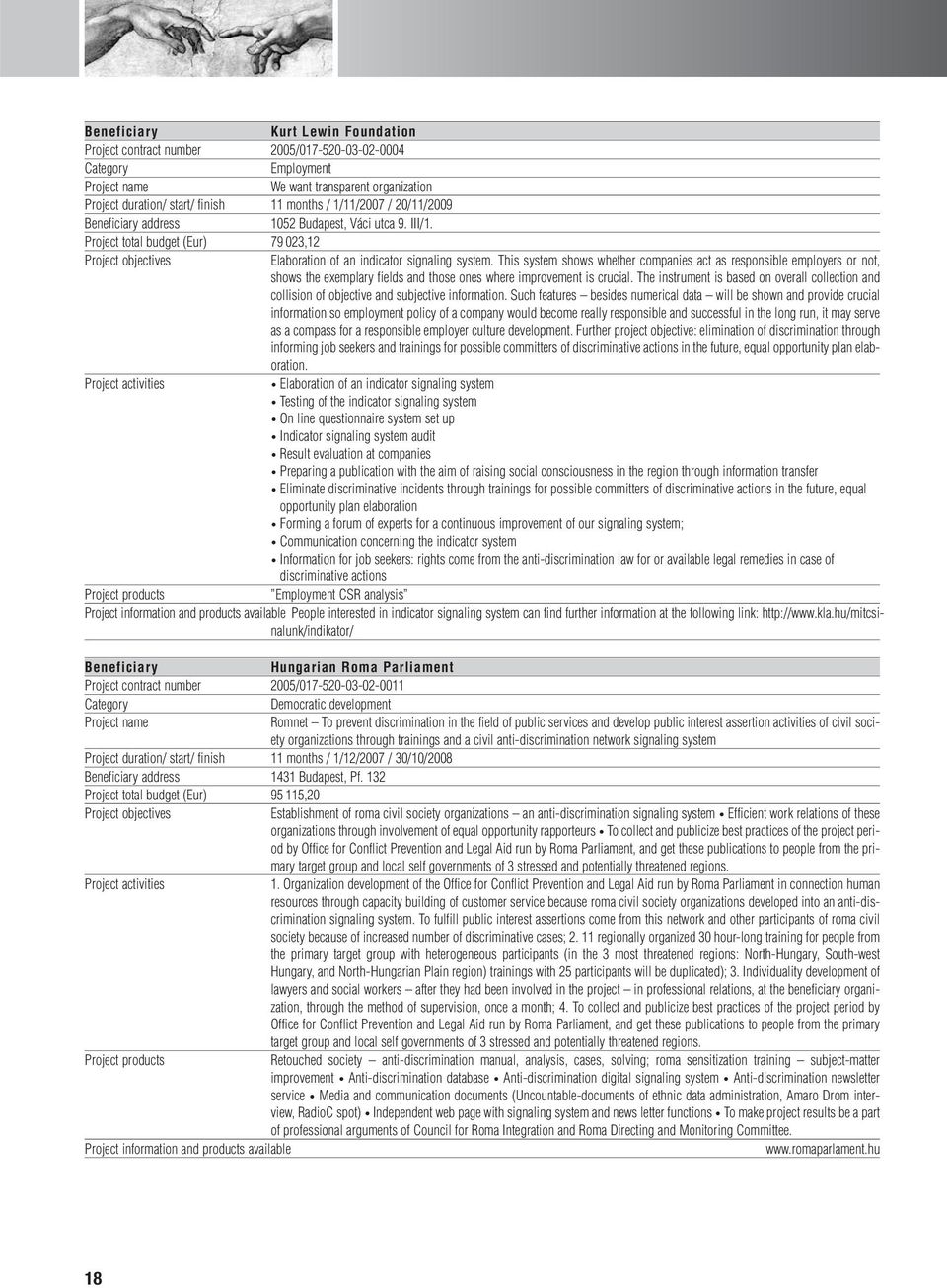 This system shows whether companies act as responsible employers or not, shows the exemplary fields and those ones where improvement is crucial.