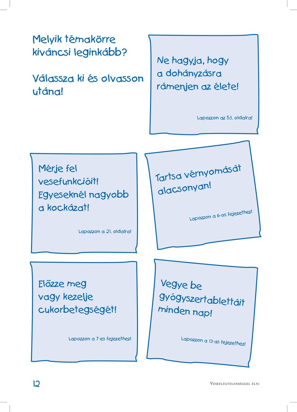 Egyeseknél nagyobb a kockázat! Tartsa vérnyomását alacsonyan! Lapozzon a 6-os fejezethez! Lapozzon a 21.