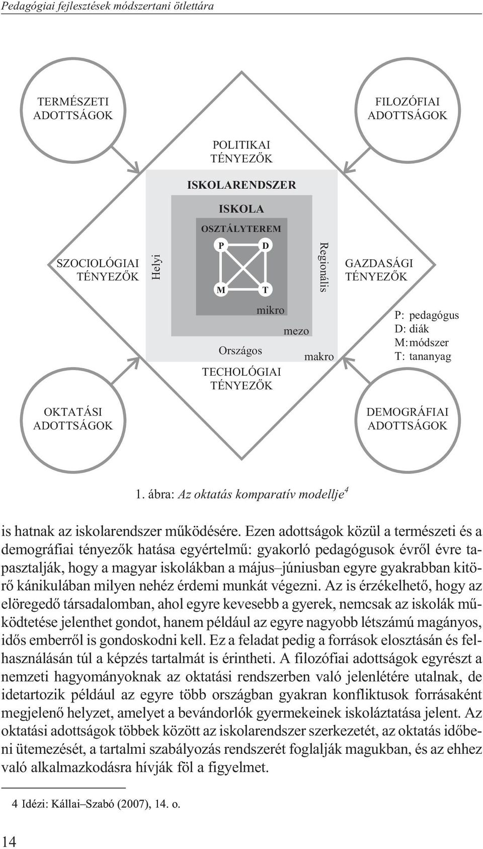 ábra: Az oktatás komparatív modellje 4 is hatnak az iskolarendszer mûködésére.