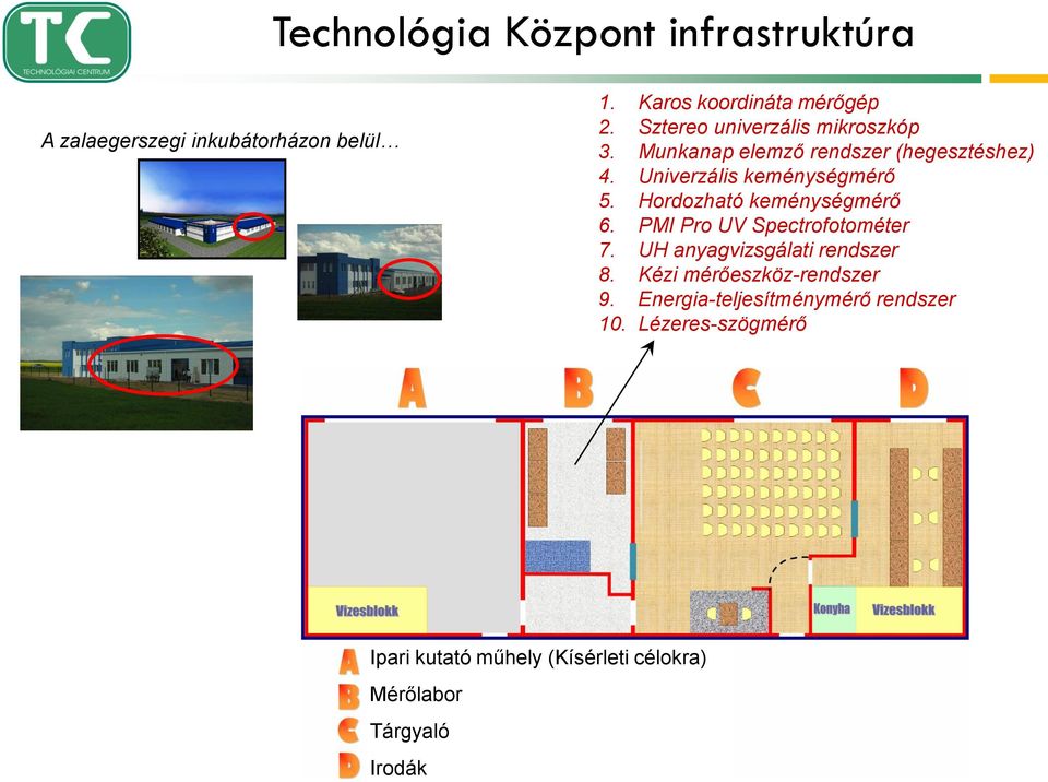 Hordozható keménységmérő 6. PMI Pro UV Spectrofotométer 7. UH anyagvizsgálati rendszer 8.