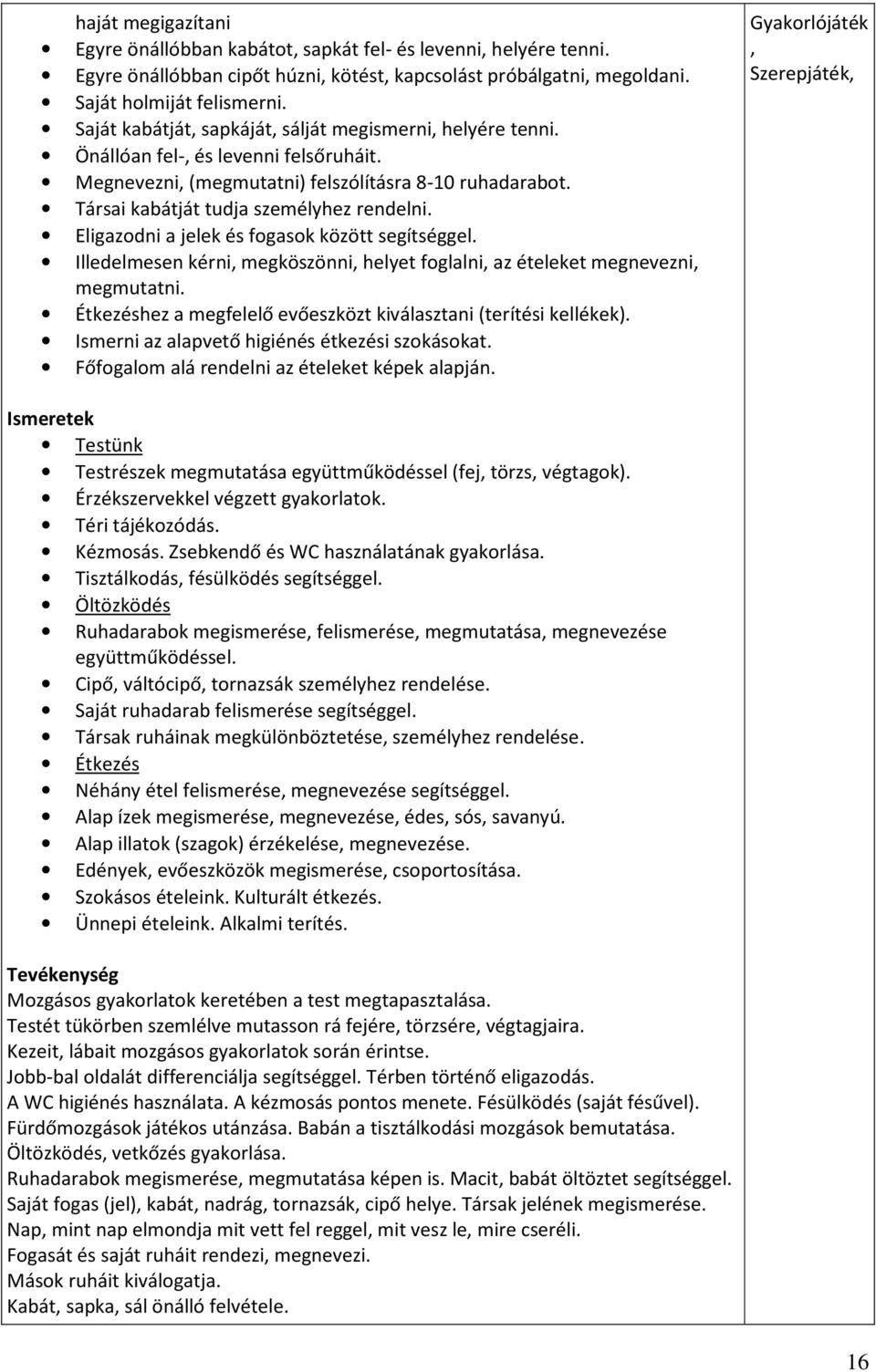 Eligazodni a jelek és fogasok között segítséggel. Illedelmesen kérni, megköszönni, helyet foglalni, az ételeket megnevezni, megmutatni.