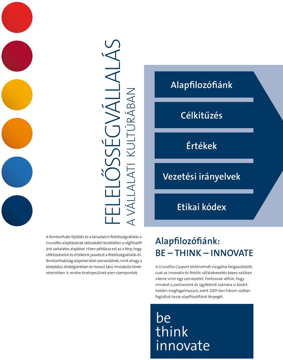 Híven példázza ezt az a tény, hogy célkitűzéseink és értékeink javarészt a felelősségvállalás és fenntarthatóság alapelvei köré szerveződnek, mint ahogy a középtávú stratégiánkban és hosszú távú