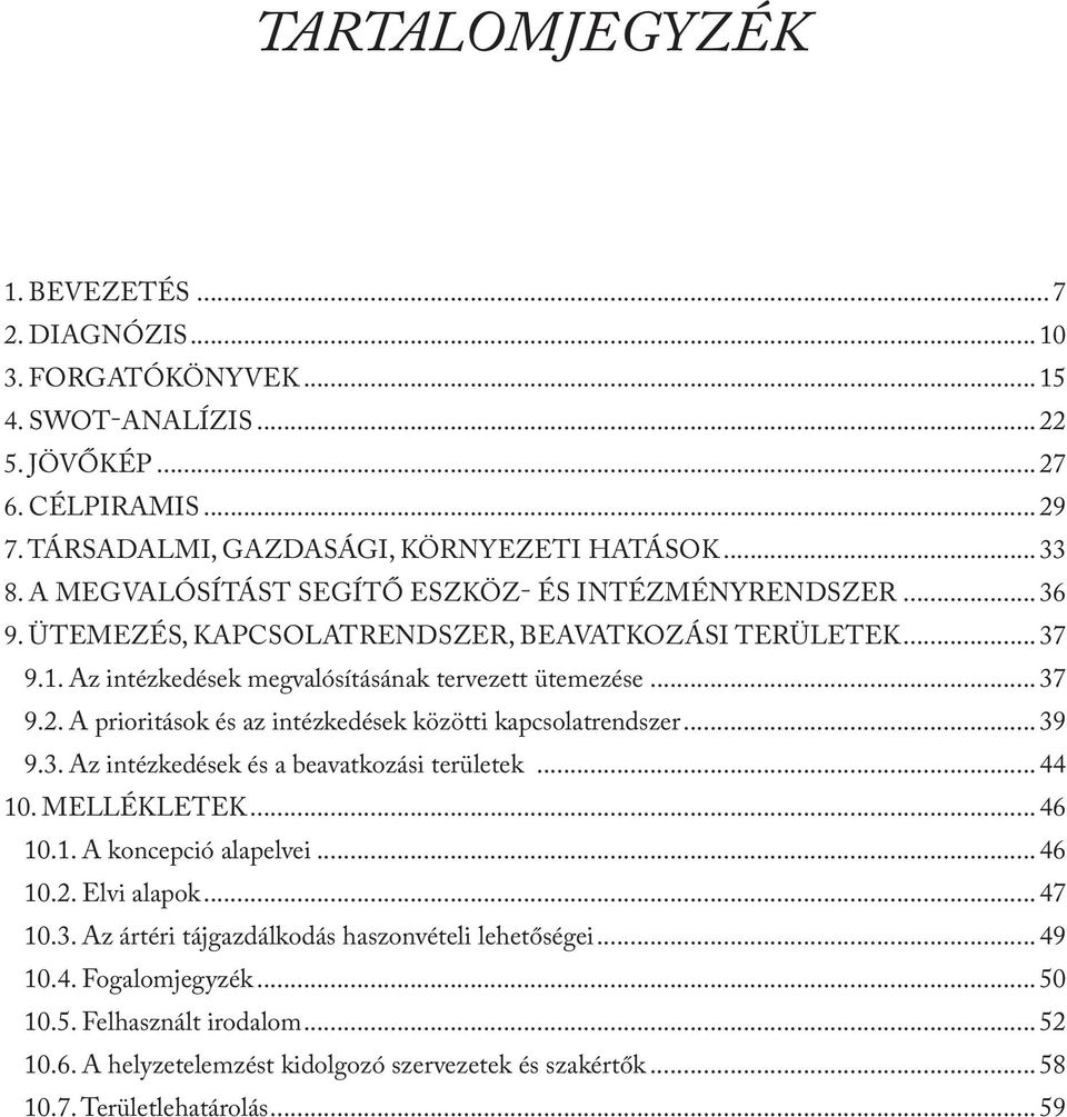 A prioritások és az intézkedések közötti kapcsolatrendszer...39 9.3. Az intézkedések és a beavatkozási területek...44 10. MELLÉKLETEK... 46 10.1. A koncepció alapelvei...46 10.2. Elvi alapok.