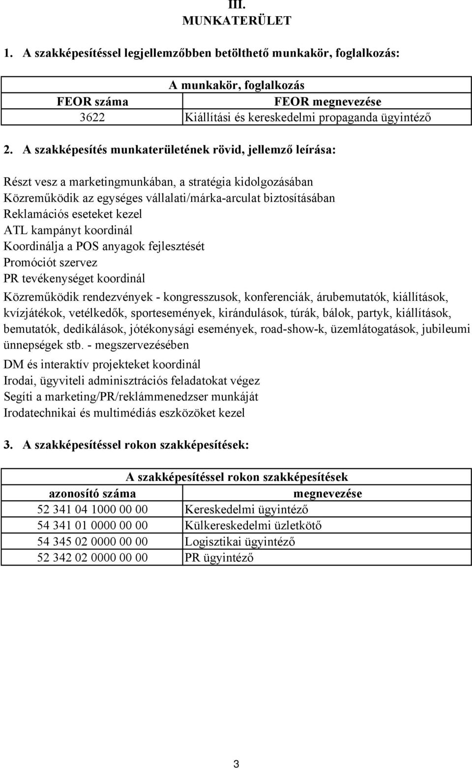 eseteket kezel ATL kampányt koordinál Koordinálja a POS anyagok fejlesztését Promóciót szervez PR tevékenységet koordinál Közreműködik rendezvények - kongresszusok, konferenciák, árubemutatók,