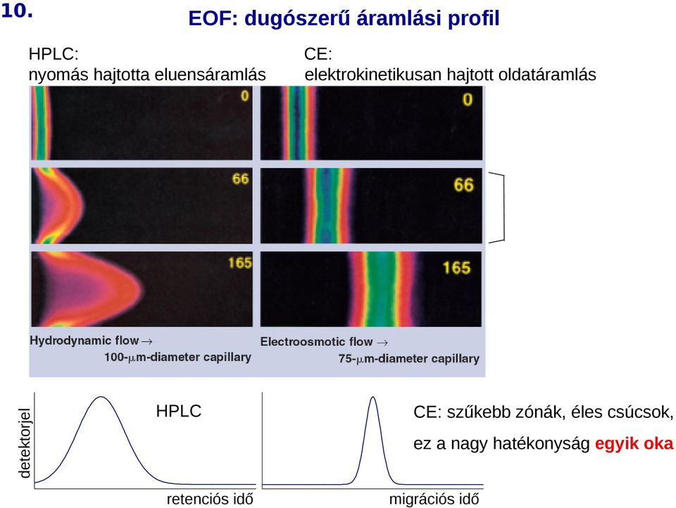 elektrokinetikusan hajtott oldatáramlás CE: szűkebb