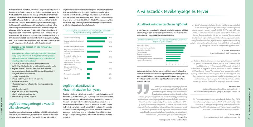 számú vezetőkét a fenntarthatóság stratégiai integrálásában.