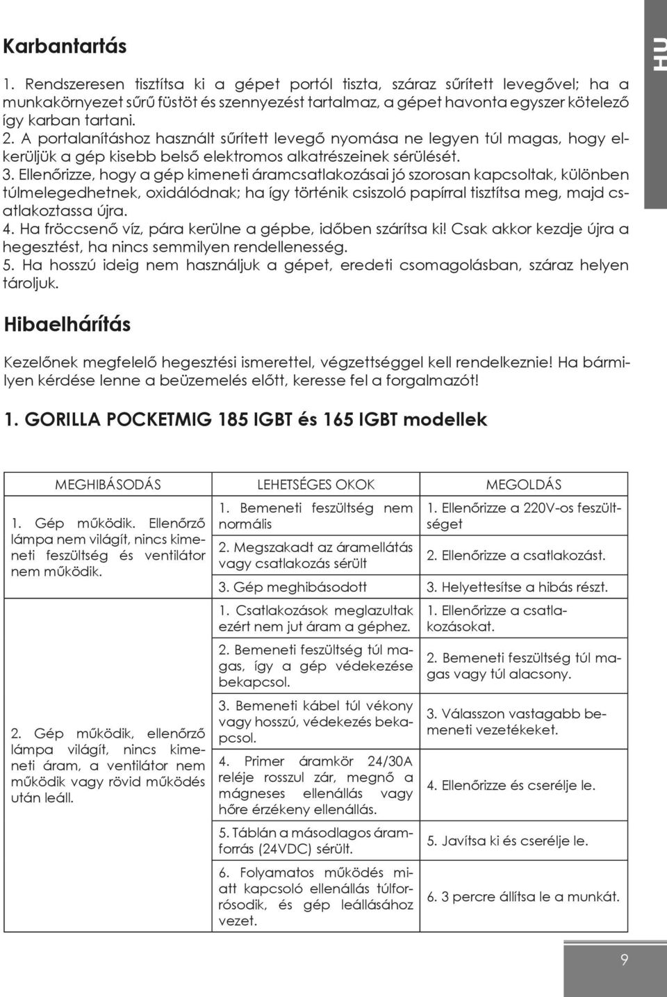 A portalanításhoz használt sűrített levegő nyomása ne legyen túl magas, hogy elkerüljük a gép kisebb belső elektromos alkatrészeinek sérülését. 3.