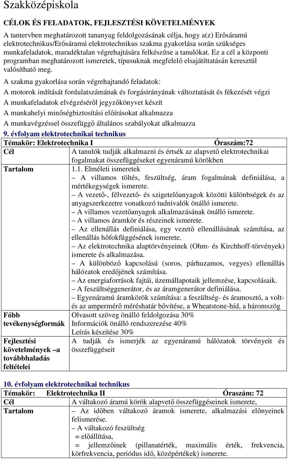 Ez a cél a központi programban meghatározott ismeretek, típusuknak megfelelı elsajátíttatásán keresztül valósítható meg.