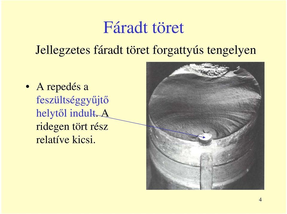 repedés a feszültséggyőjtı helytıl