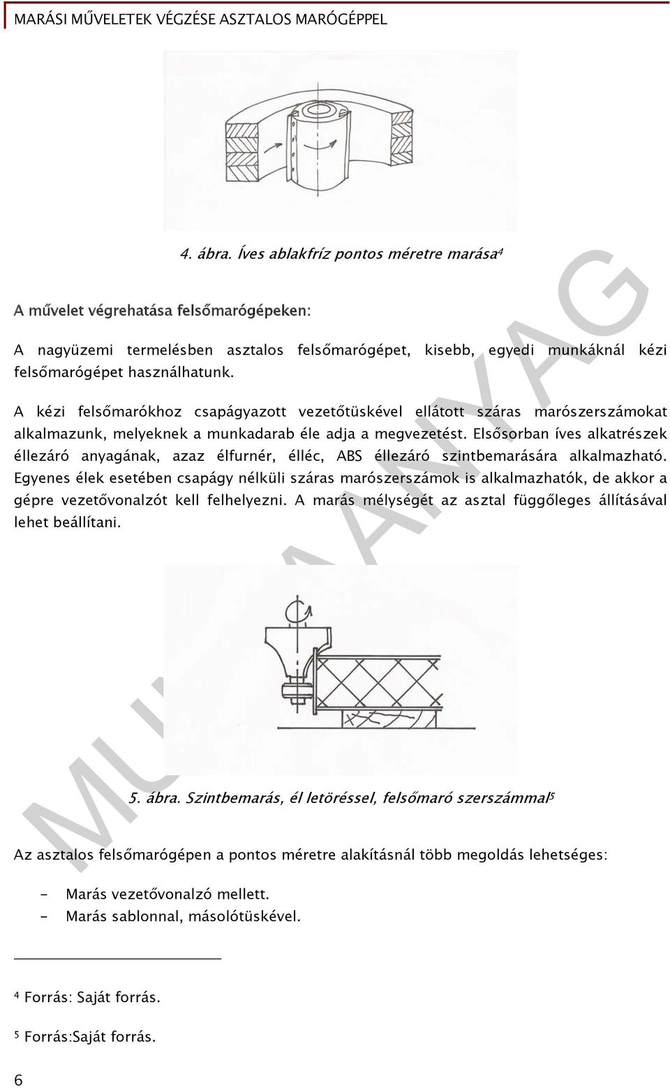 Elsősorban íves alkatrészek éllezáró anyagának, azaz élfurnér, élléc, ABS éllezáró szintbemarására alkalmazható.