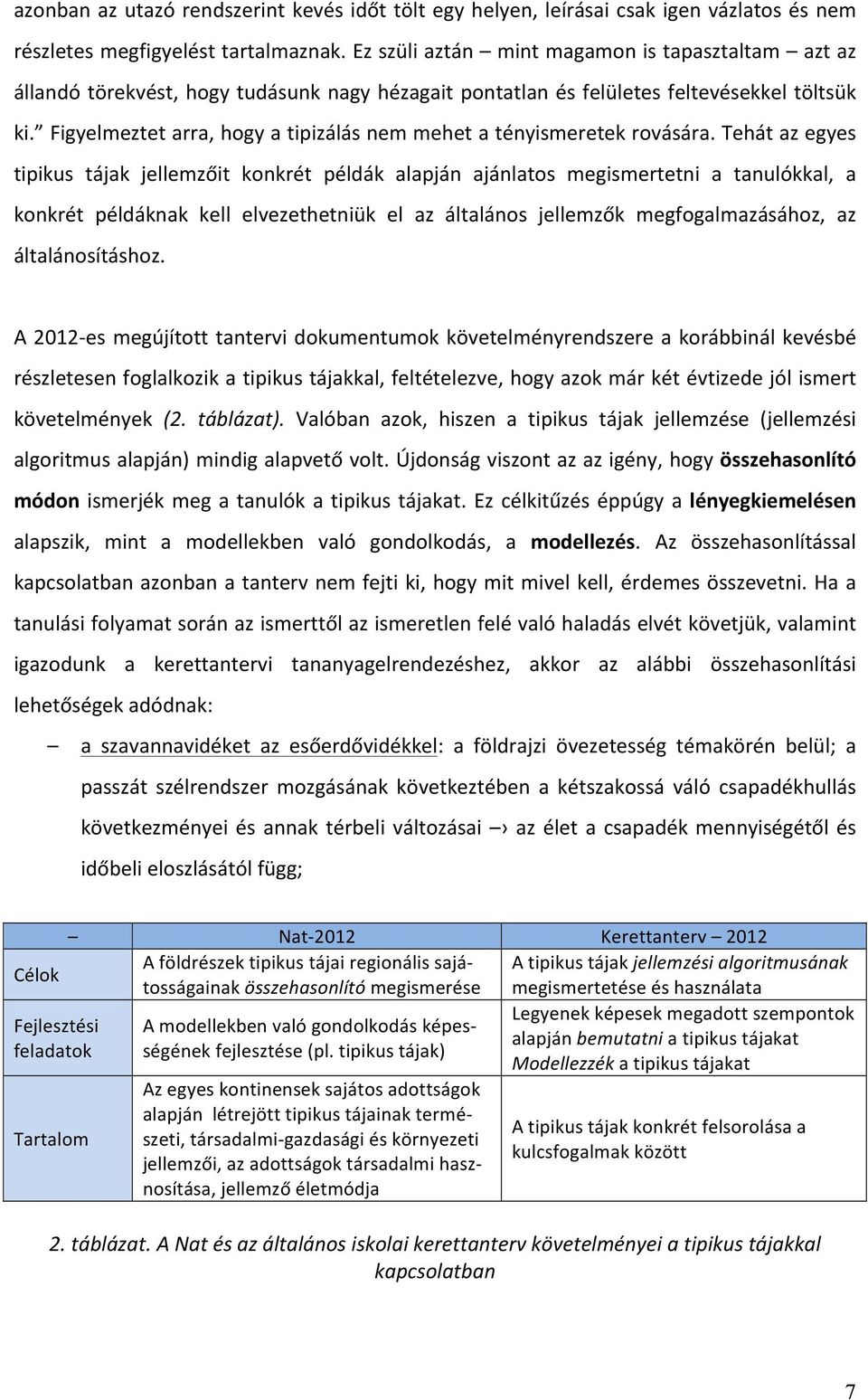 Figyelmeztet arra, hogy a tipizálás nem mehet a tényismeretek rovására.