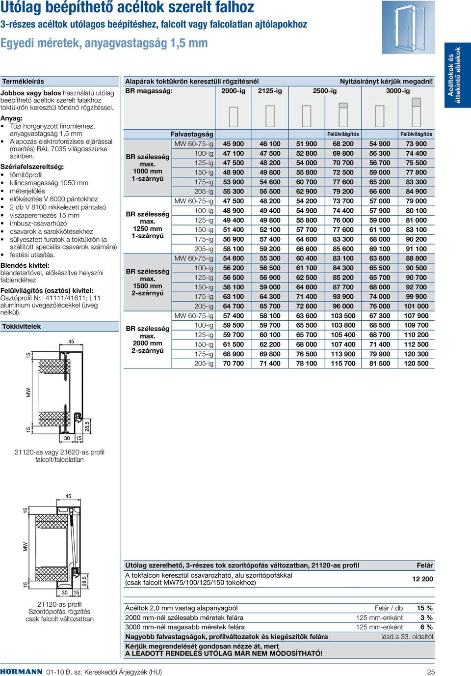 Anyag: Tűzi horganyzott finomlemez, anyagvastagság 1,5 mm Alapozás elektroforézises eljárással (merítés) RAL 7035 világosszürke színben.