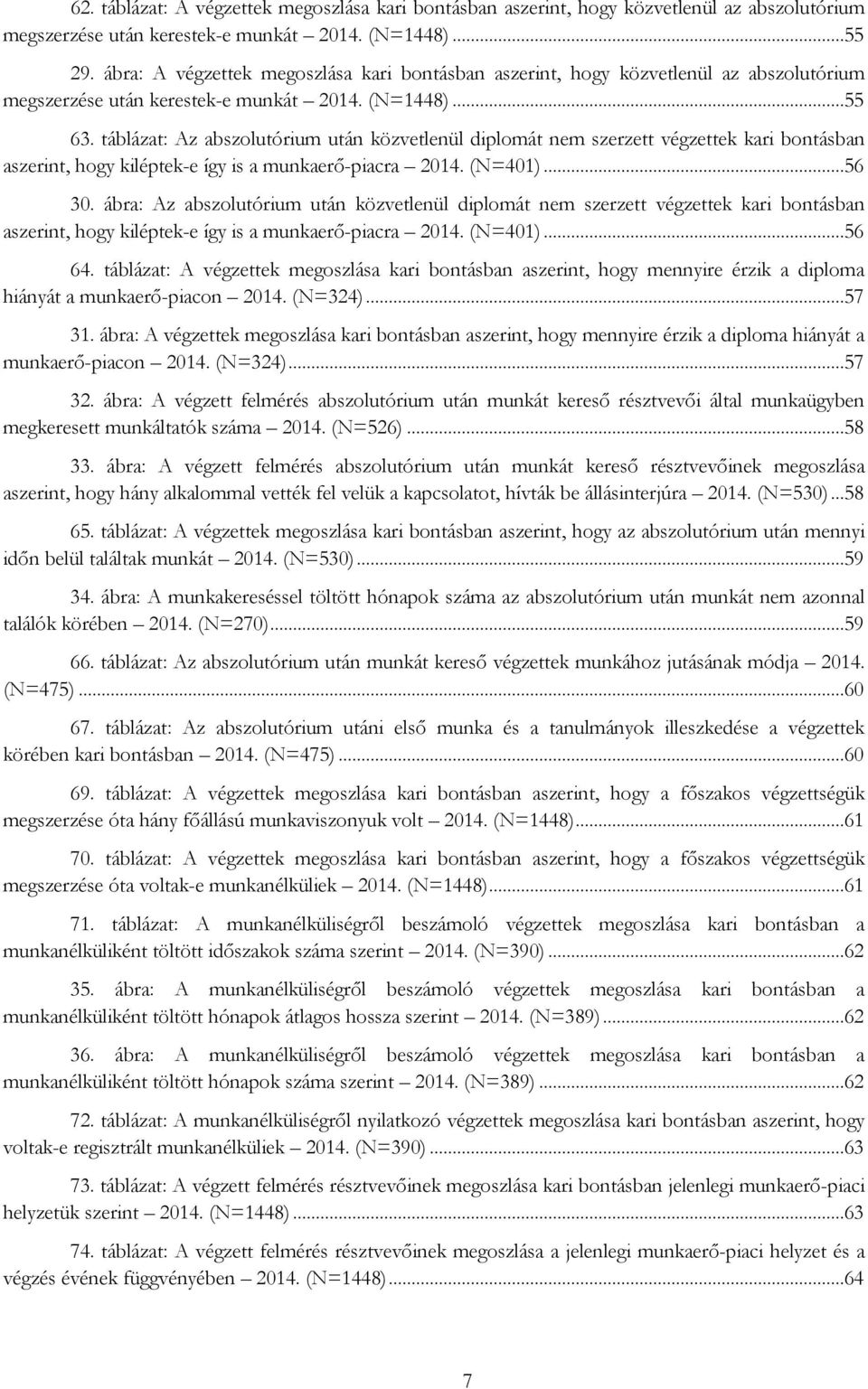 ... táblázat: Az abszolutórium után közvetlenül diplomát nem szerzett végzettek kari bontásban aszerint, hogy kiléptek-e így is a munkaerő-piacra. (N=).