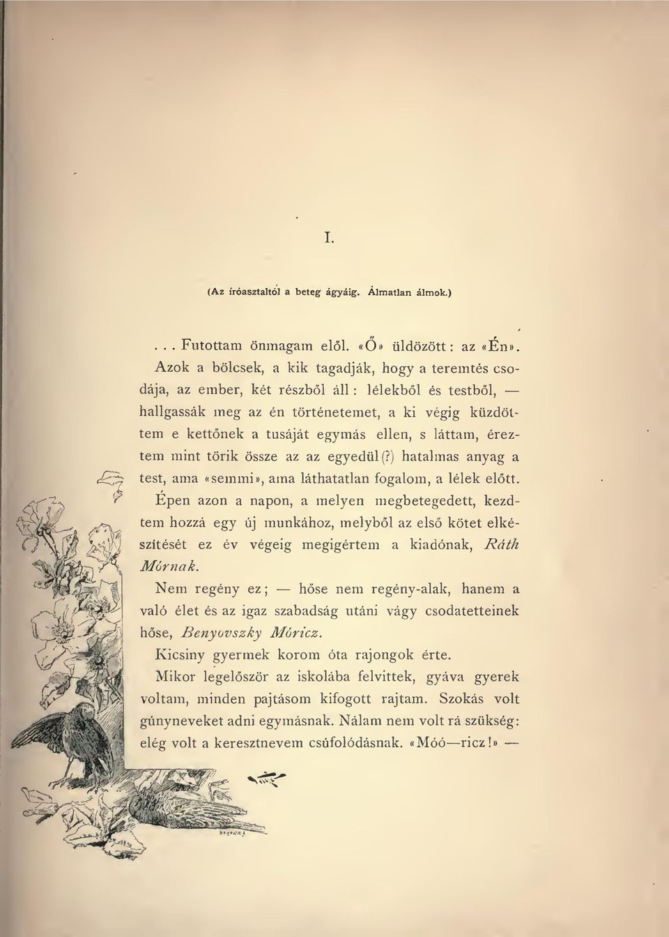 láttam, éreztem mint törik össze az az egyedül (?) hatalmas anyag a test, ama «semmi», ama láthatatlan fogalom, a lélek eltt.