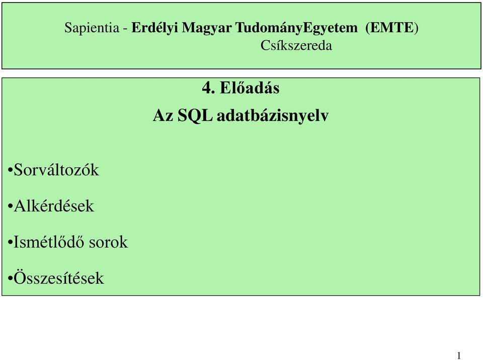 Sorváltozók