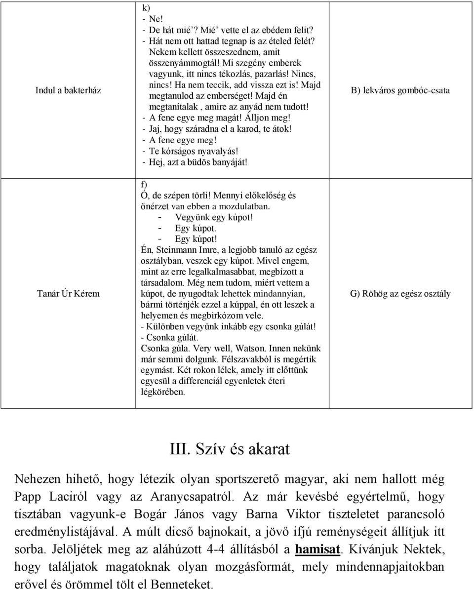 - A fene egye meg magát! Álljon meg! - Jaj, hogy száradna el a karod, te átok! - A fene egye meg! - Te kórságos nyavalyás! - Hej, azt a büdös banyáját! f) Ó, de szépen törli!