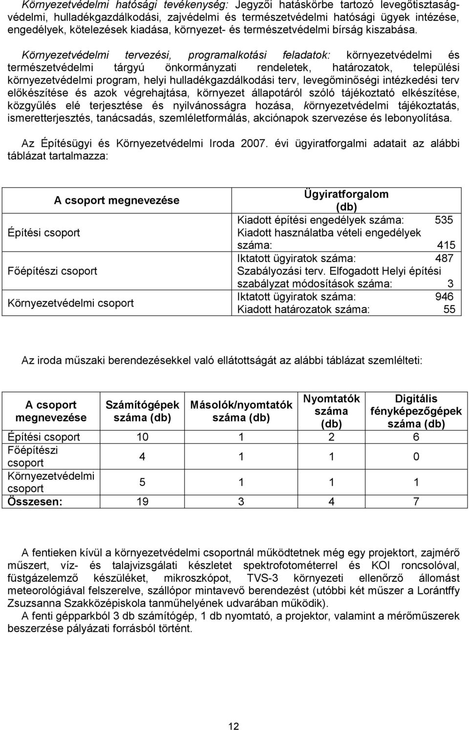 Környezetvédelmi tervezési, programalkotási feladatok: környezetvédelmi és természetvédelmi tárgyú önkormányzati rendeletek, határozatok, települési környezetvédelmi program, helyi