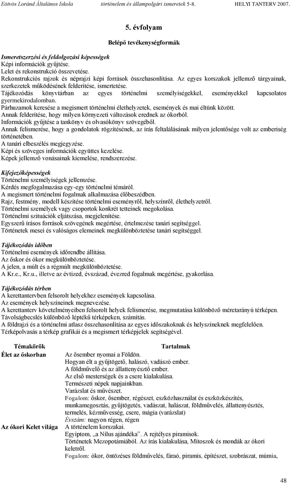 Tájékozódás könyvtárban az egyes történelmi személyiségekkel, eseményekkel kapcsolatos gyermekirodalomban. Párhuzamok keresése a megismert történelmi élethelyzetek, események és mai éltünk között.