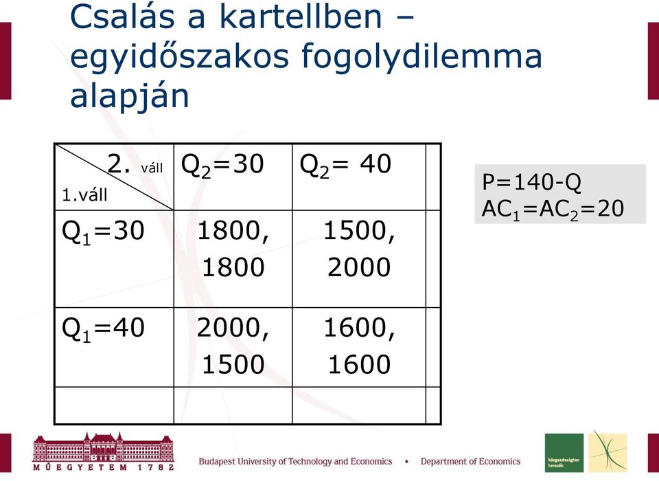 váll Q 2 =30 Q 2 = 40 Q 1 =30 1800, 1500,