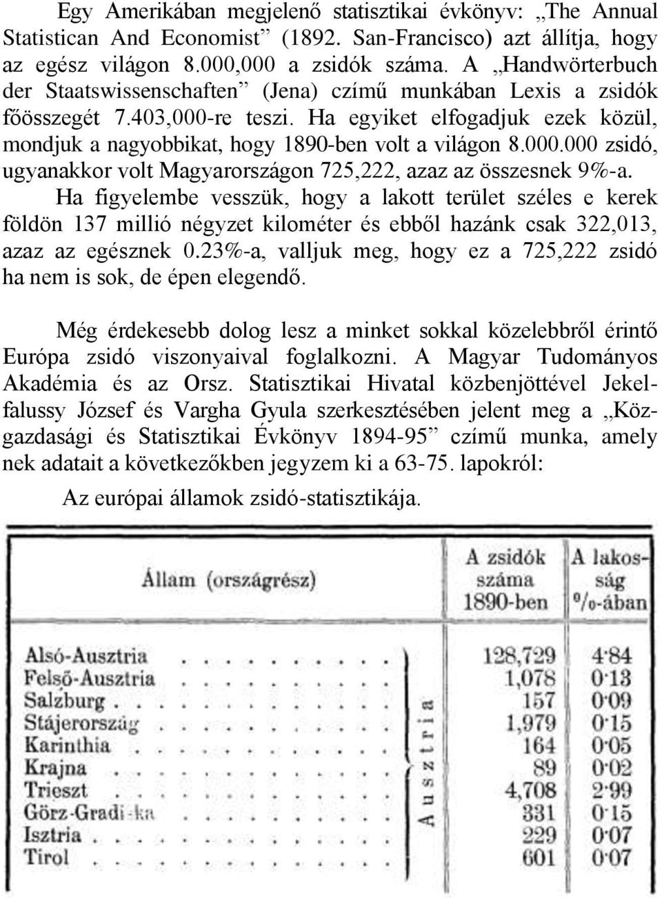 000.000 zsidó, ugyanakkor volt Magyarországon 725,222, azaz az összesnek 9%-a.