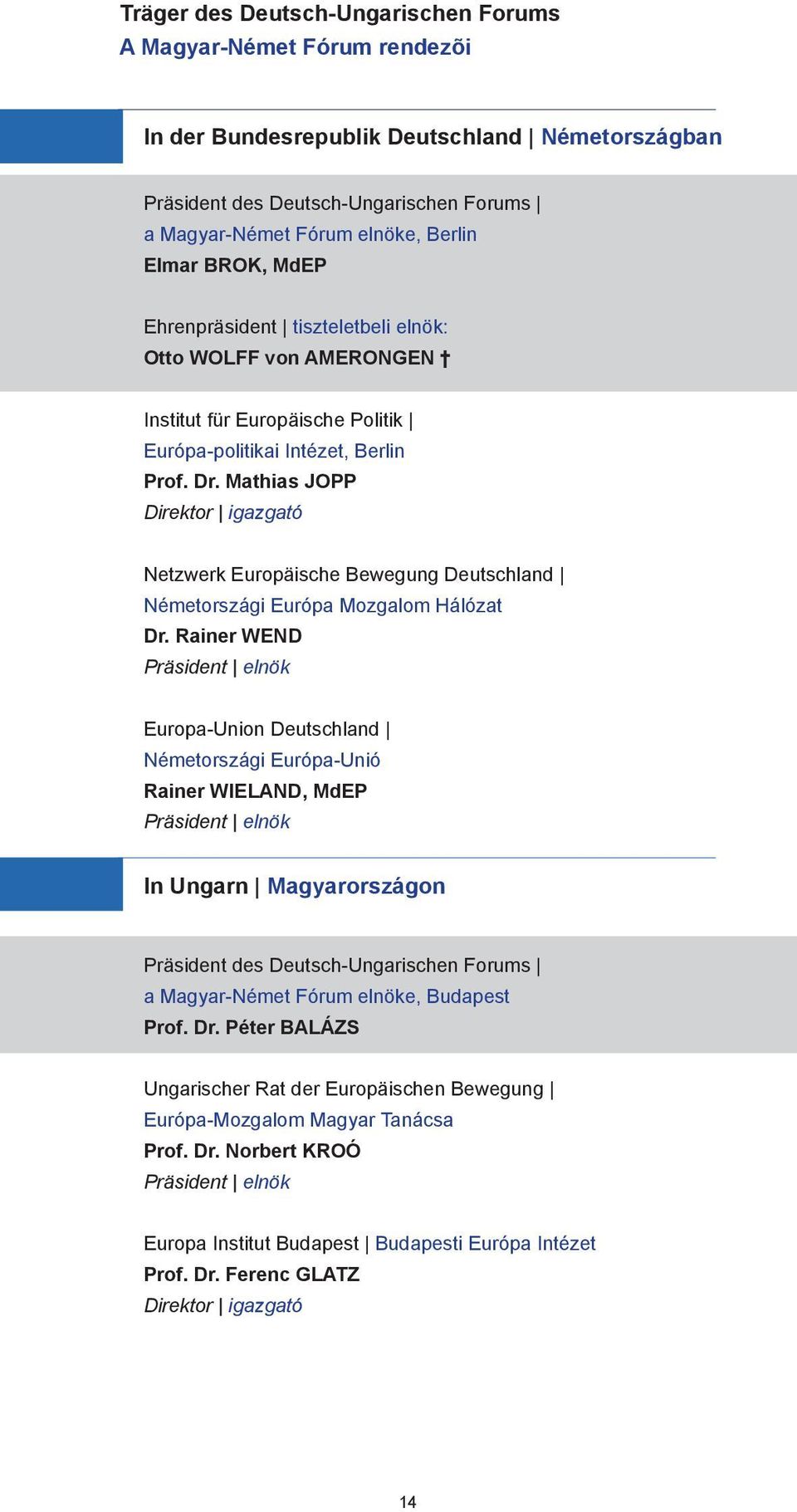 Mathias JOPP Direktor igazgató Netzwerk Europäische Bewegung Deutschland Németországi Európa Mozgalom Hálózat Dr.