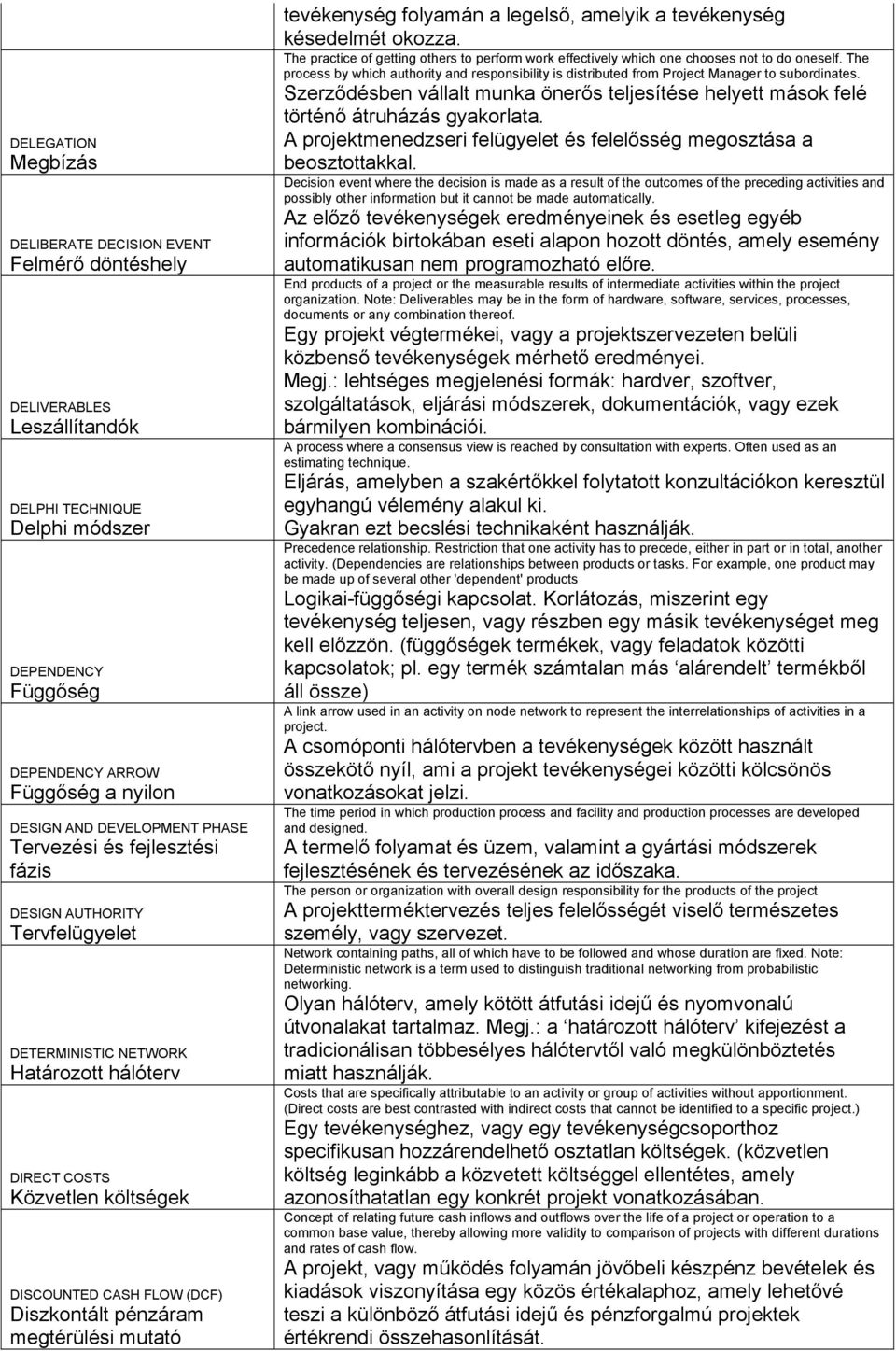 pénzáram megtérülési mutató tevékenység folyamán a legelső, amelyik a tevékenység késedelmét okozza. The practice of getting others to perform work effectively which one chooses not to do oneself.