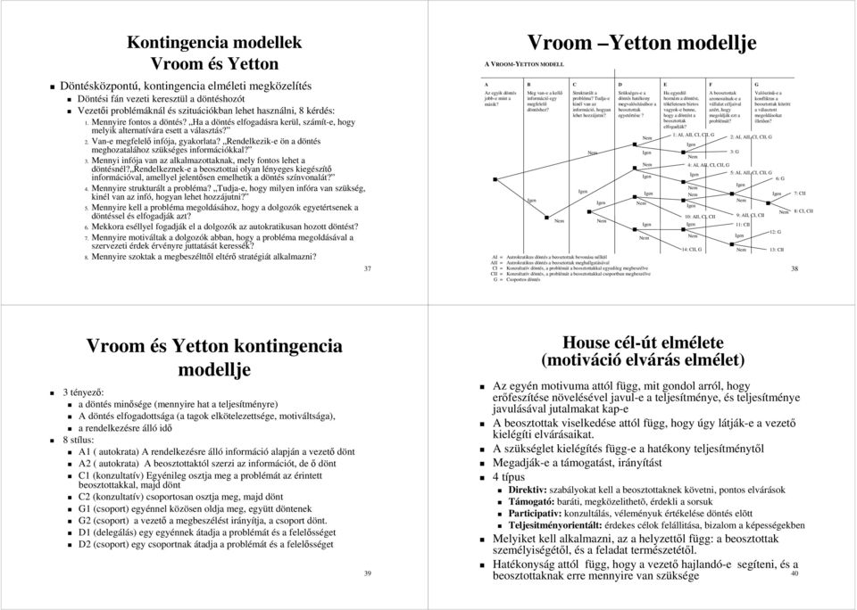 Vane e megfelelő infója, gyakorlata? Rendelkezike ön n a döntd ntés meghozatalához szüks kséges informáci kkal? kkal? 3. Mennyi infója van az alkalmazottaknak, mely fontos le