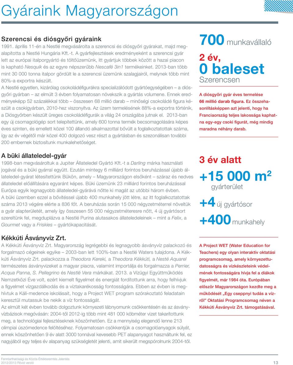 termékeinket. 2013-ban több mint 30 000 tonna italpor gördült le a szerencsi üzemünk szalagjairól, melynek több mint 80%-a exportra készült.