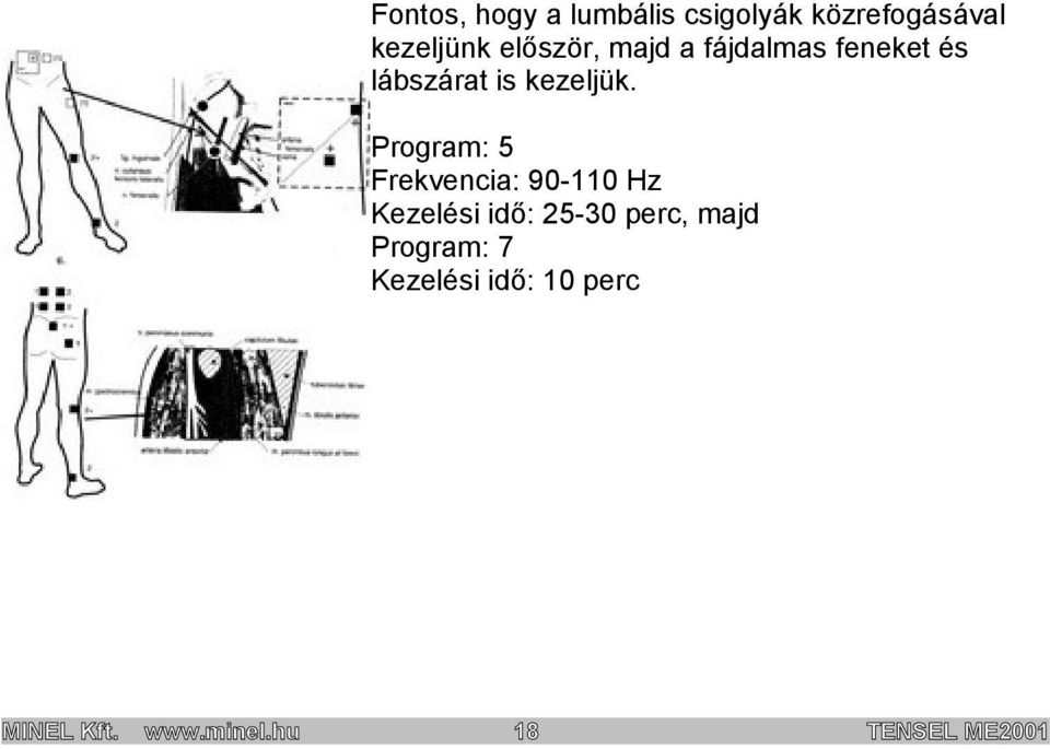 Program: 5 Frekvencia: 90-110 Hz Kezelési idő: 25-30 perc, majd