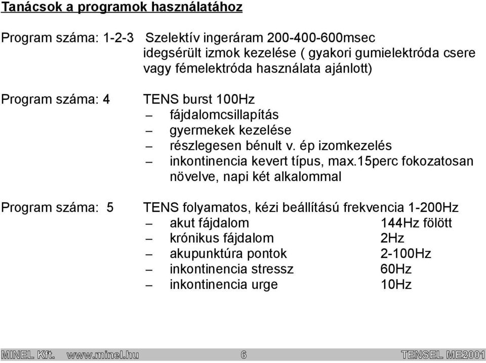 ép izomkezelés inkontinencia kevert típus, max.