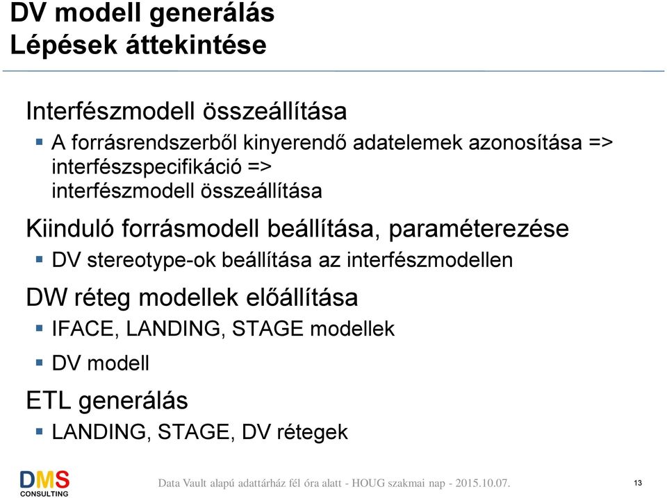 Kiinduló forrásmodell beállítása, paraméterezése DV stereotype-ok beállítása az interfészmodellen