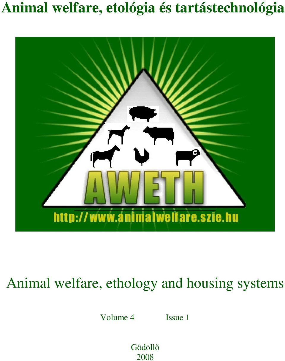 welfare, ethology and housing