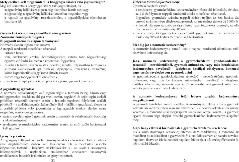 jogosult az igazolványt rosszhiszeműen, a jogszabályokkal ellentétesen használta fel. Gyermekek részére megállapítható támogatások Normatív tankönyvtámogatás Ki jogosult normatív alapon tankönyvre?