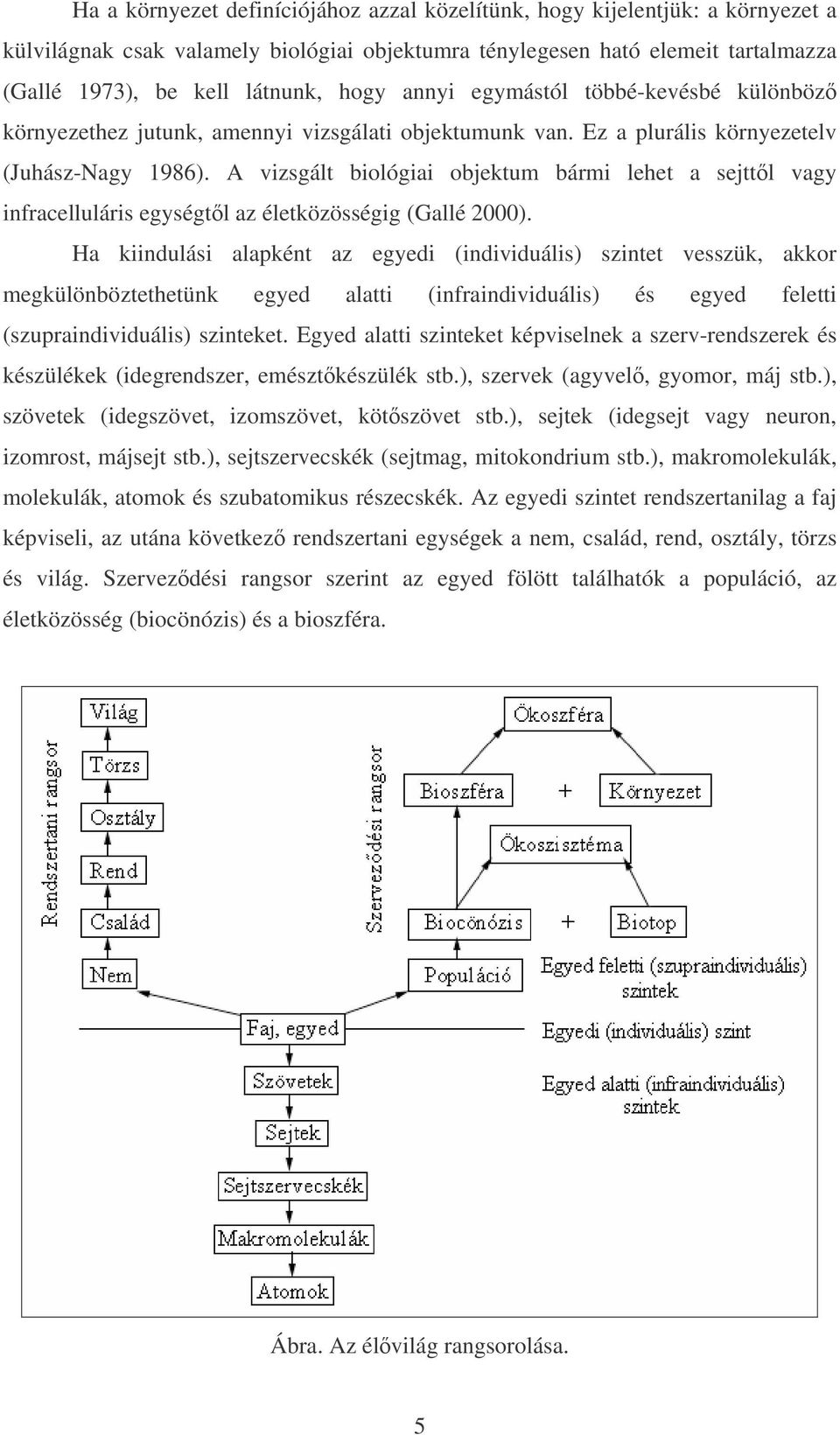 A vizsgált biológiai objektum bármi lehet a sejttl vagy infracelluláris egységtl az életközösségig (Gallé 2000).