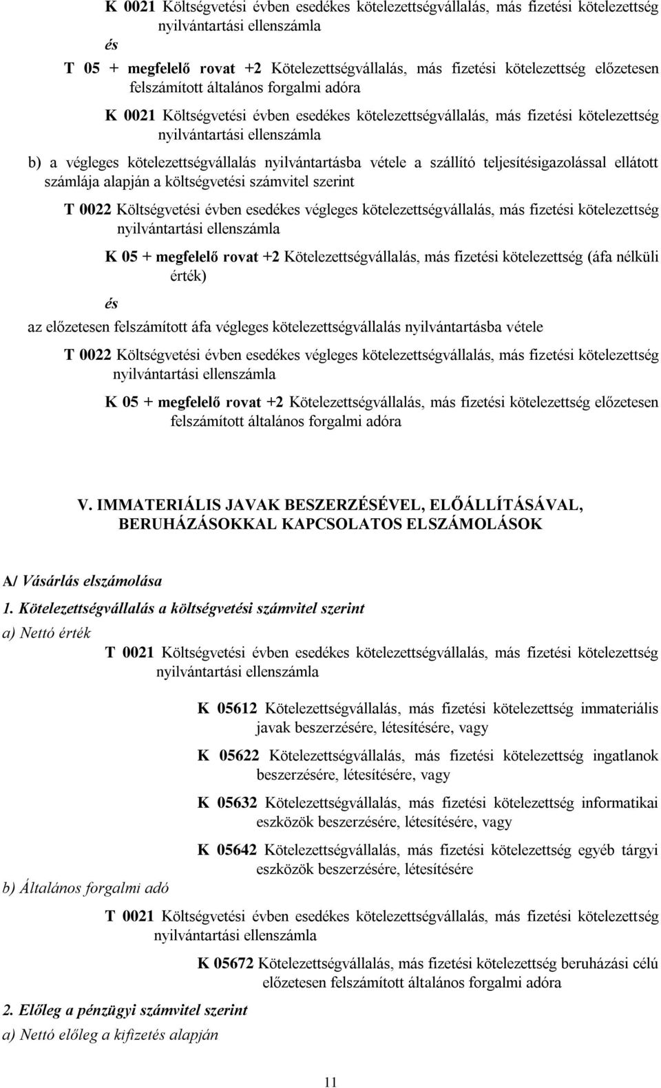 vétele a szállító teljesítigazolással ellátott számlája alapján a költségveti számvitel szerint T 0022 Költségveti évben esedékes végleges kötelezettségvállalás, más fizeti kötelezettség