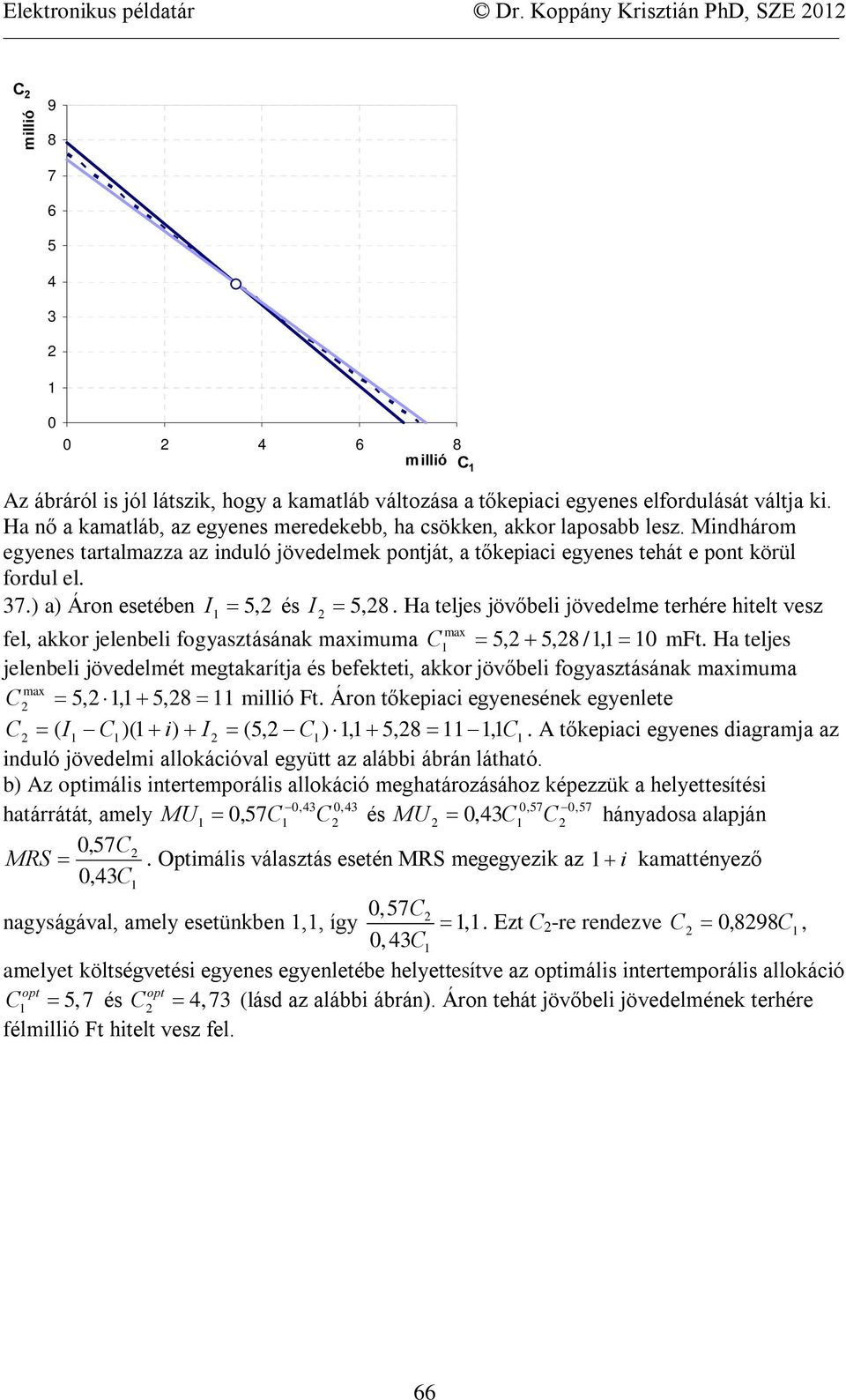 ) a) Áron esetében I 5, és I 5, 8. Ha teles övõbeli övedelme terhére hitelt ve fel, akkor elenbeli fogyatásának imuma C 5, 5,8 /, mft.